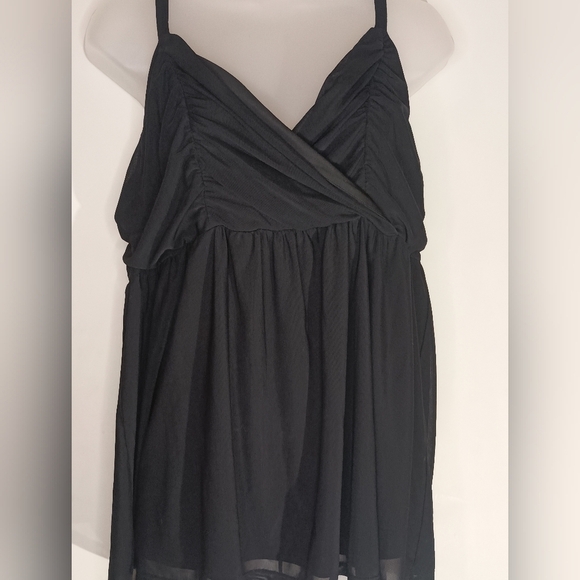 2/$30 Stylish TORRID Black Sleeveless Top with Gathered Bust"(#1,164) - Picture 2 of 8